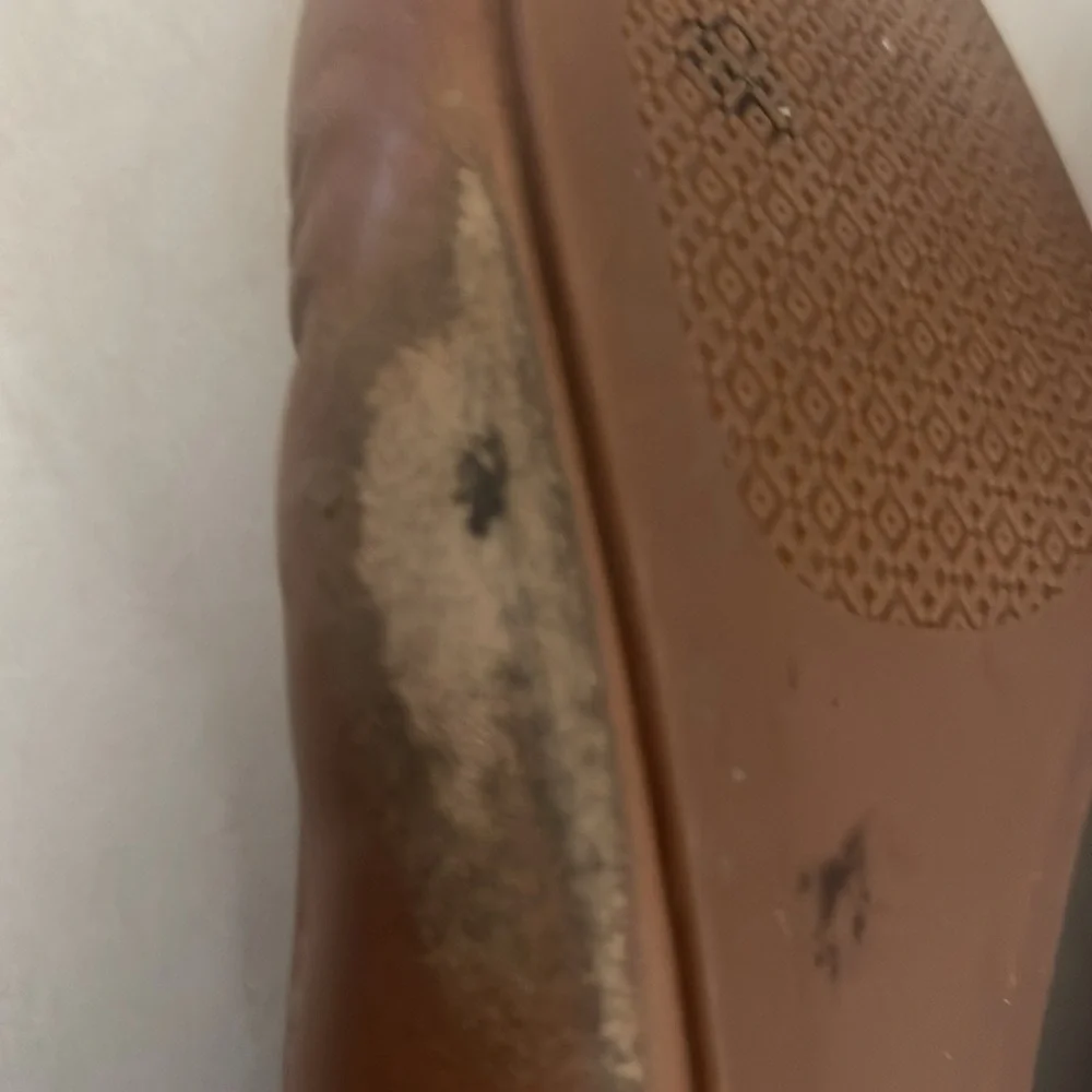 Tory Burch Eddie Ballet Flats Leather in Camel Size 8